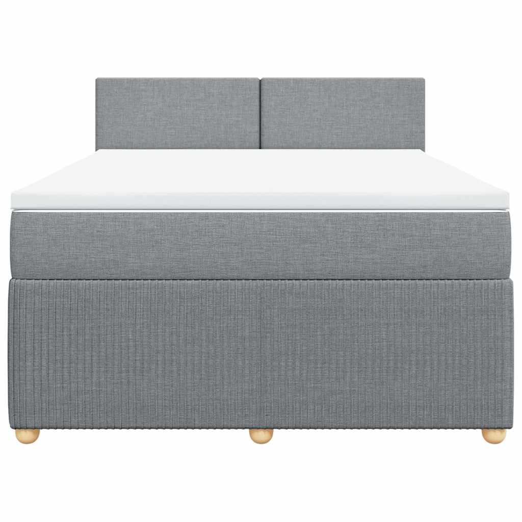 Boxspring met matras stof lichtgrijs 160x200 cm is nu te koop bij PeponiXL, paradijselijk wonen!
