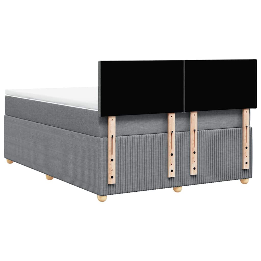 Boxspring met matras stof lichtgrijs 160x200 cm is nu te koop bij PeponiXL, paradijselijk wonen!