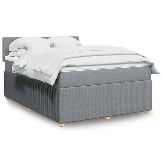 Boxspring met matras stof lichtgrijs 160x200 cm is nu te koop bij PeponiXL, paradijselijk wonen!