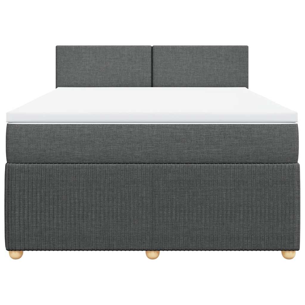Boxspring met matras stof donkergrijs 160x200 cm is nu te koop bij PeponiXL, paradijselijk wonen!