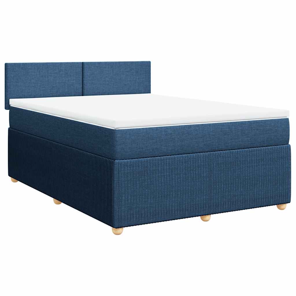 Boxspring met matras stof blauw 160x200 cm is nu te koop bij PeponiXL, paradijselijk wonen!