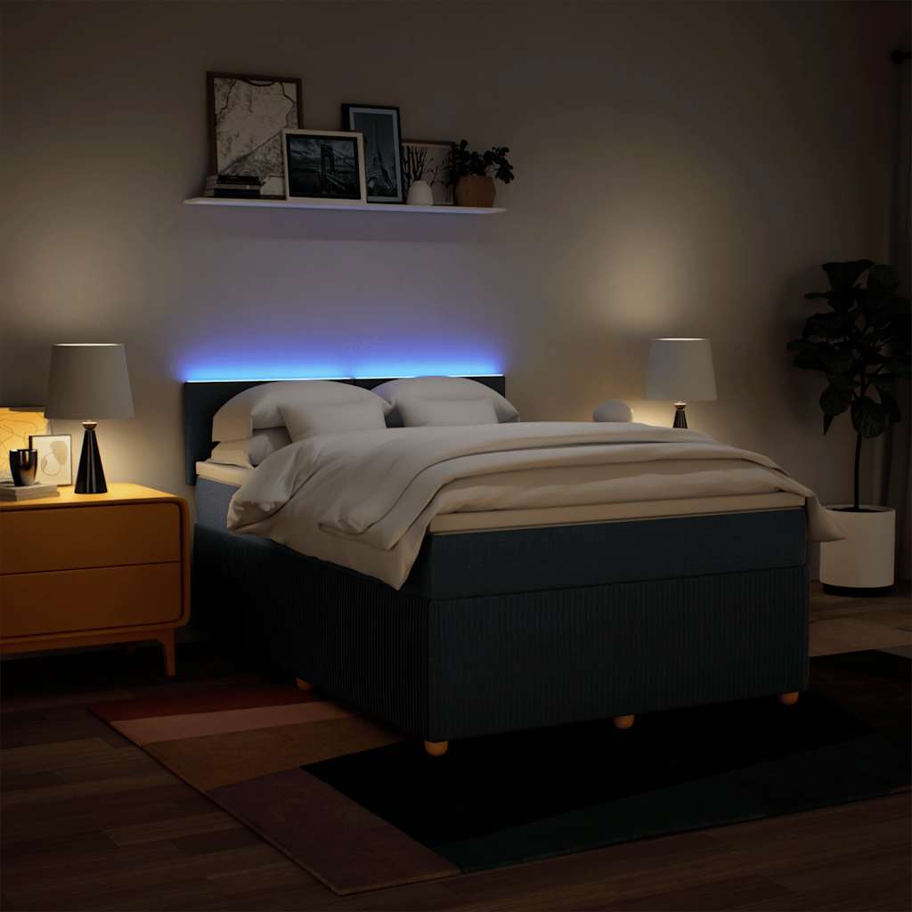 Boxspring met matras stof blauw 160x200 cm is nu te koop bij PeponiXL, paradijselijk wonen!