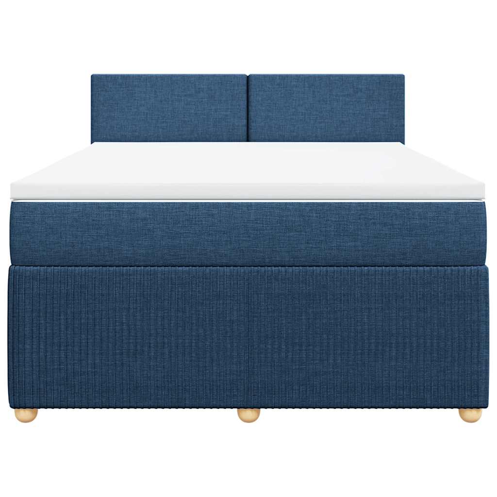 Boxspring met matras stof blauw 160x200 cm is nu te koop bij PeponiXL, paradijselijk wonen!