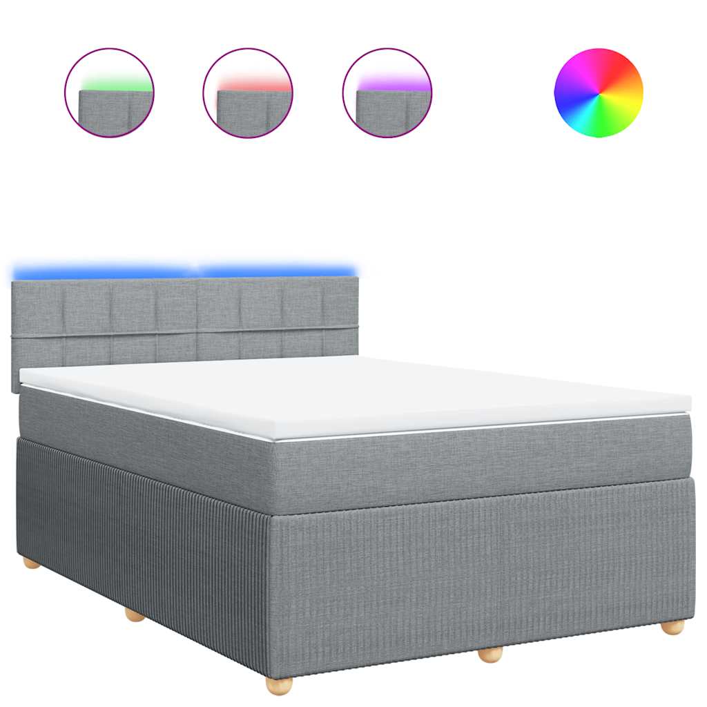 Boxspring met matras stof lichtgrijs 160x200 cm is nu te koop bij PeponiXL, paradijselijk wonen!