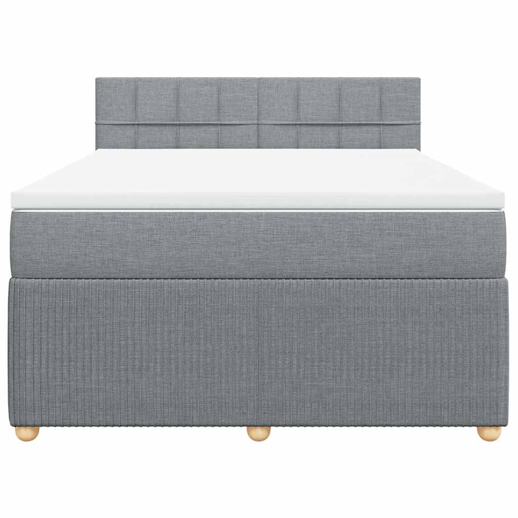 Boxspring met matras stof lichtgrijs 160x200 cm is nu te koop bij PeponiXL, paradijselijk wonen!
