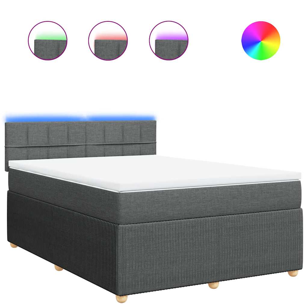 Boxspring met matras stof donkergrijs 160x200 cm is nu te koop bij PeponiXL, paradijselijk wonen!