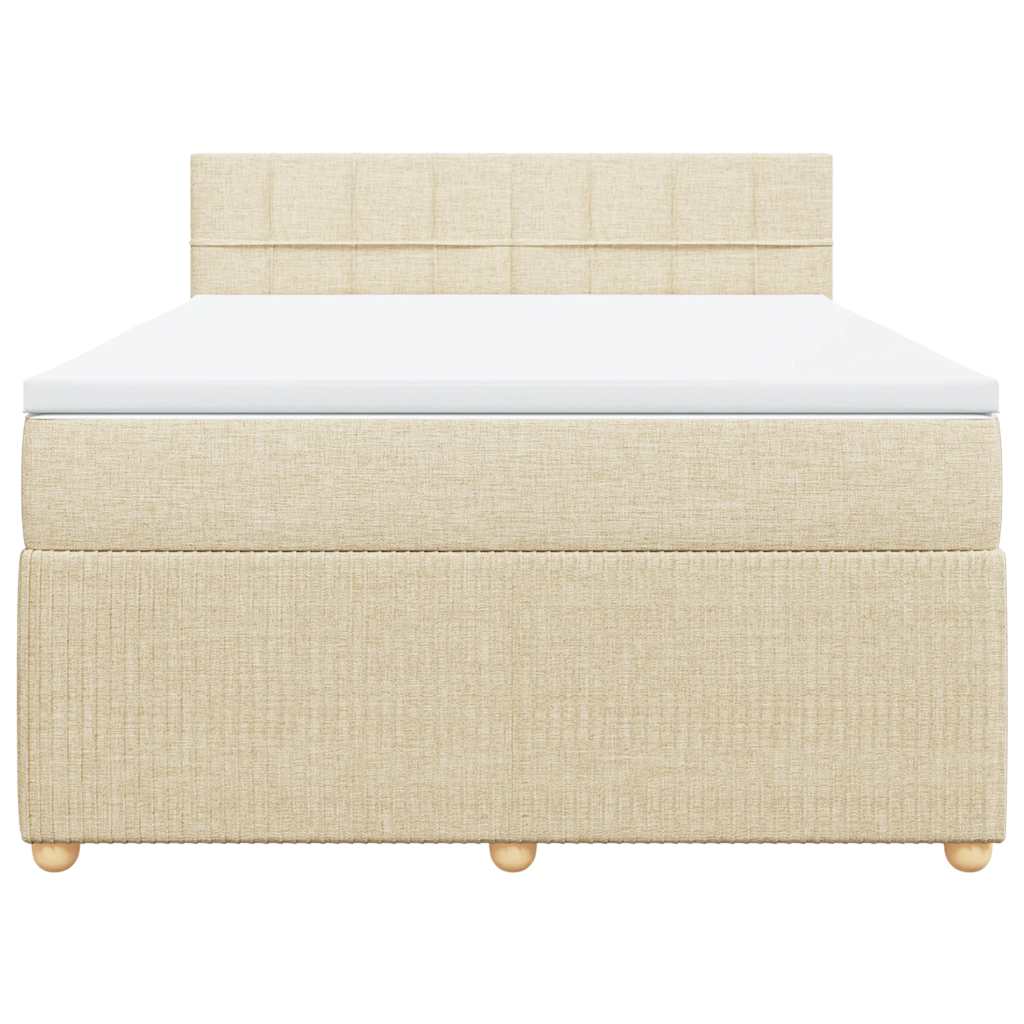 Boxspring met matras stof crèmekleurig 160x200 cm is nu te koop bij PeponiXL, paradijselijk wonen!