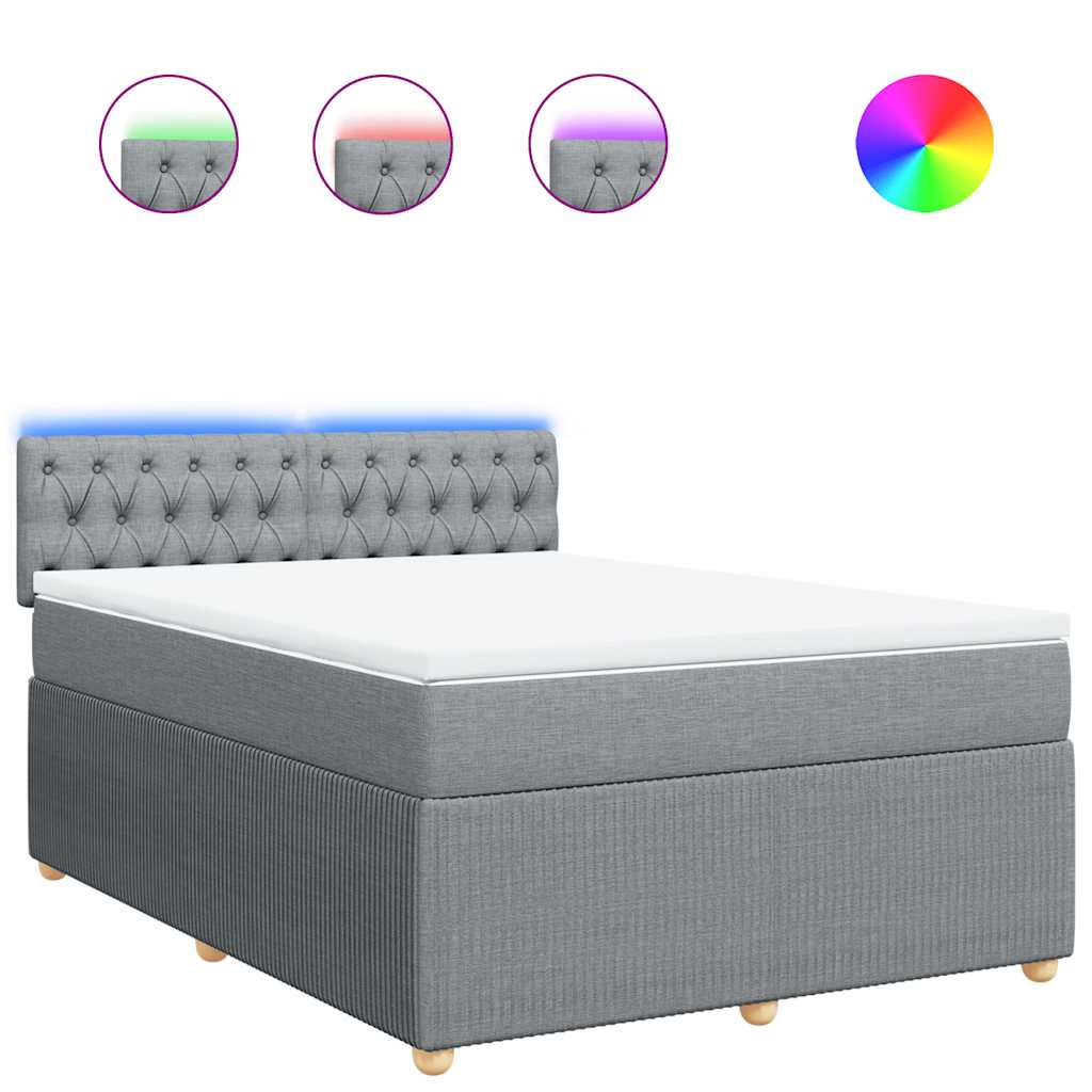 Boxspring met matras stof lichtgrijs 160x200 cm is nu te koop bij PeponiXL, paradijselijk wonen!