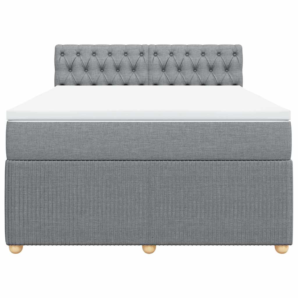 Boxspring met matras stof lichtgrijs 160x200 cm is nu te koop bij PeponiXL, paradijselijk wonen!