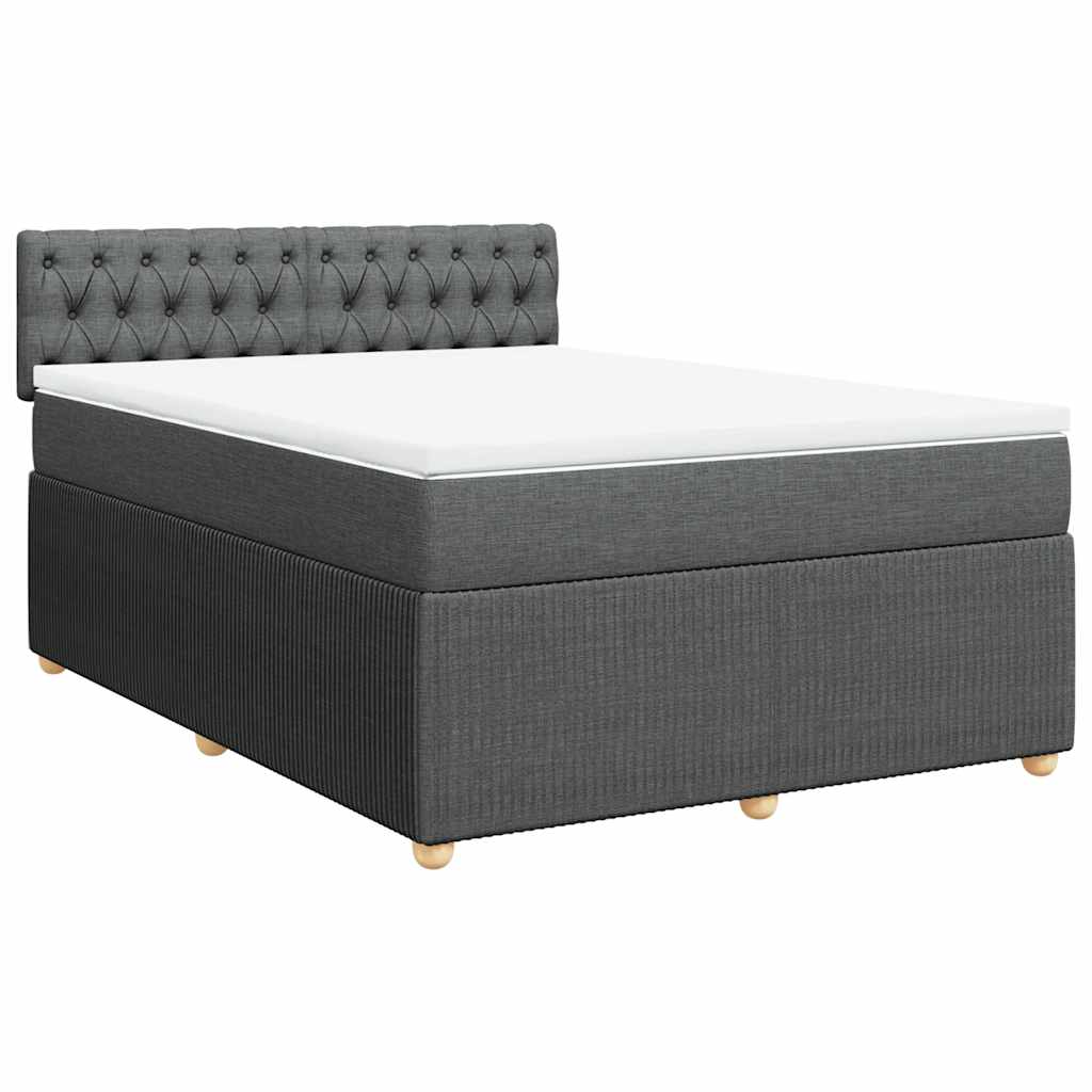Boxspring met matras stof donkergrijs 160x200 cm is nu te koop bij PeponiXL, paradijselijk wonen!