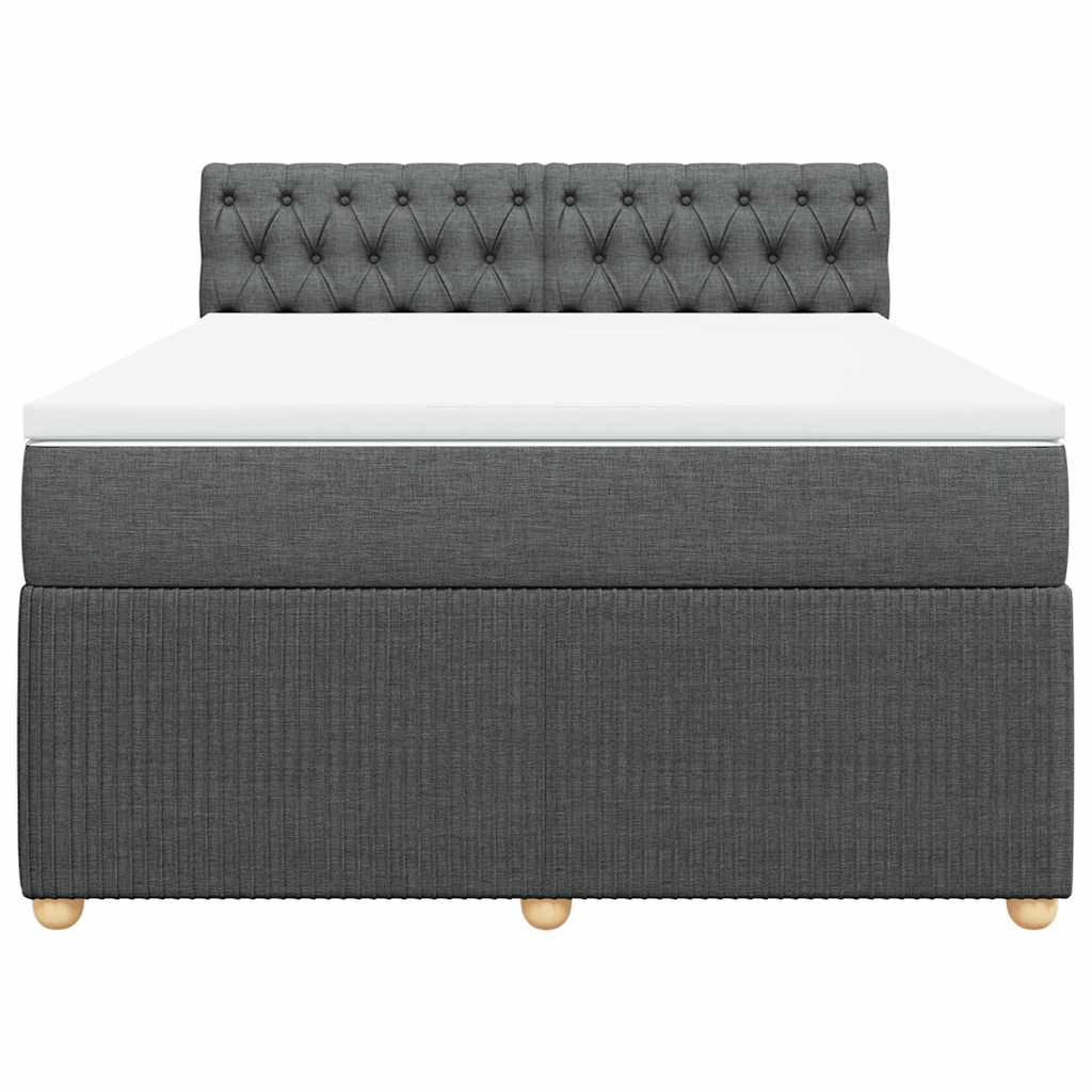 Boxspring met matras stof donkergrijs 160x200 cm is nu te koop bij PeponiXL, paradijselijk wonen!