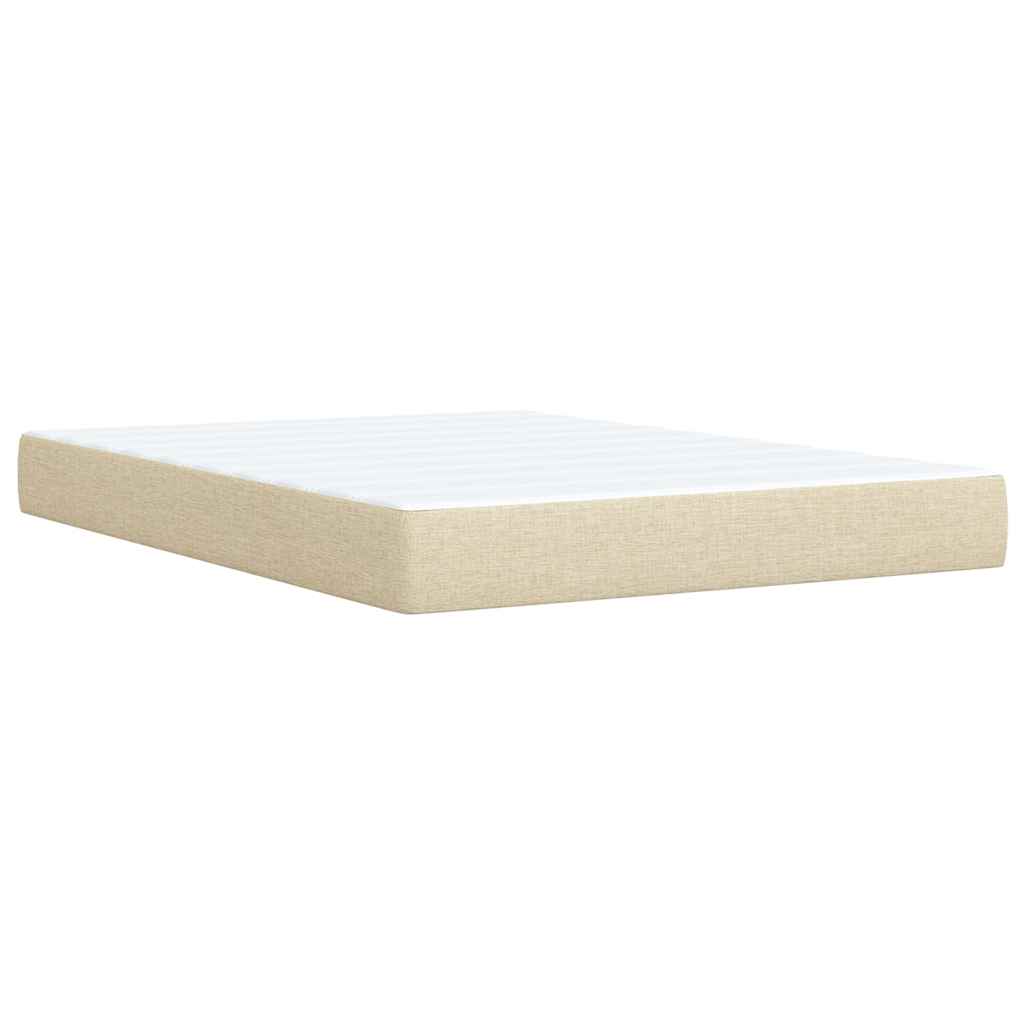 Boxspring met matras stof crèmekleurig 160x200 cm is nu te koop bij PeponiXL, paradijselijk wonen!