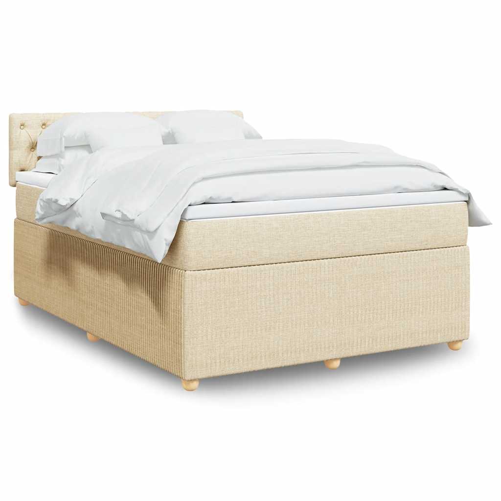 Boxspring met matras stof crèmekleurig 160x200 cm is nu te koop bij PeponiXL, paradijselijk wonen!