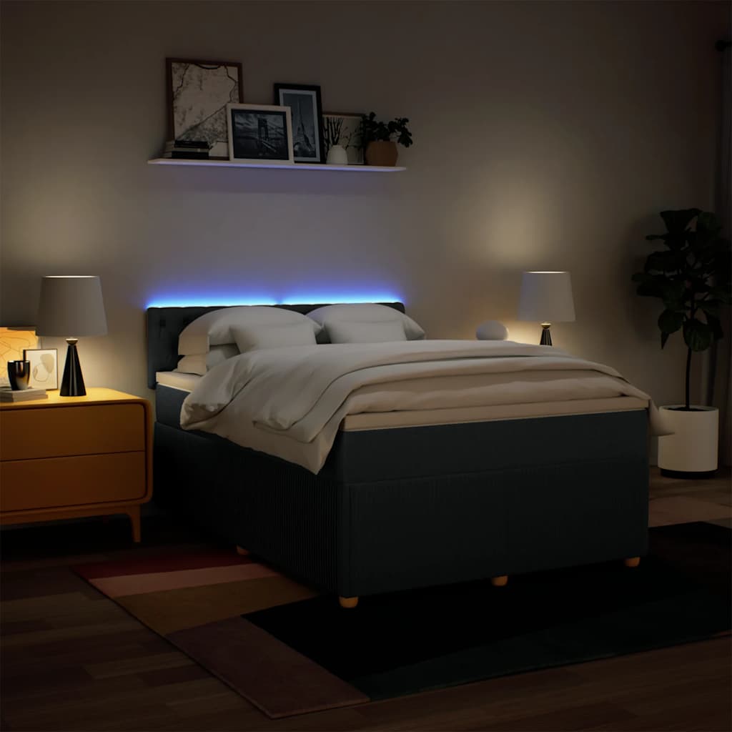Boxspring met matras stof blauw 160x200 cm is nu te koop bij PeponiXL, paradijselijk wonen!