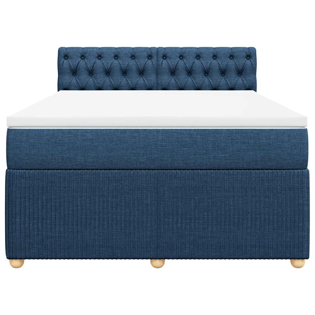 Boxspring met matras stof blauw 160x200 cm is nu te koop bij PeponiXL, paradijselijk wonen!