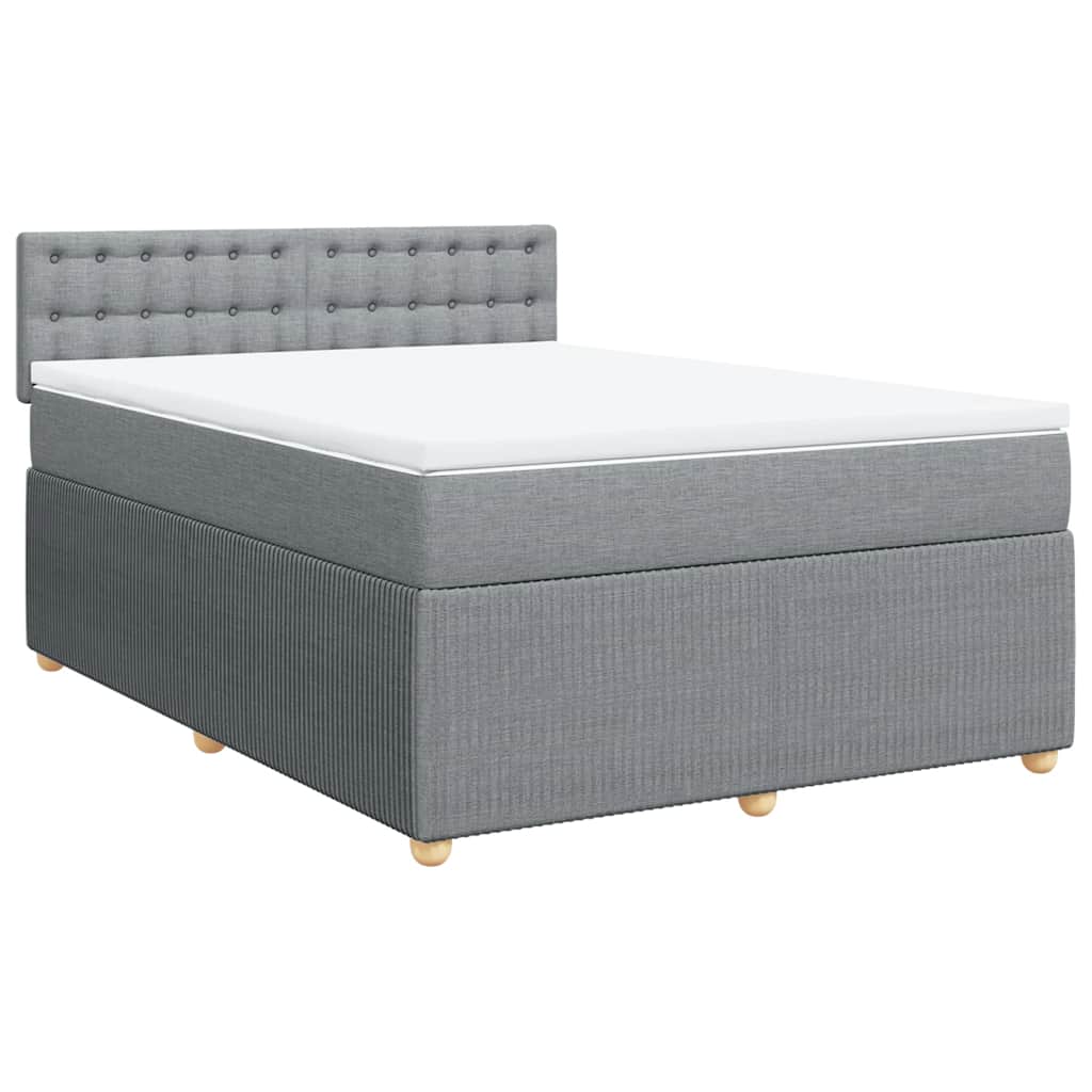Boxspring met matras stof lichtgrijs 160x200 cm is nu te koop bij PeponiXL, paradijselijk wonen!