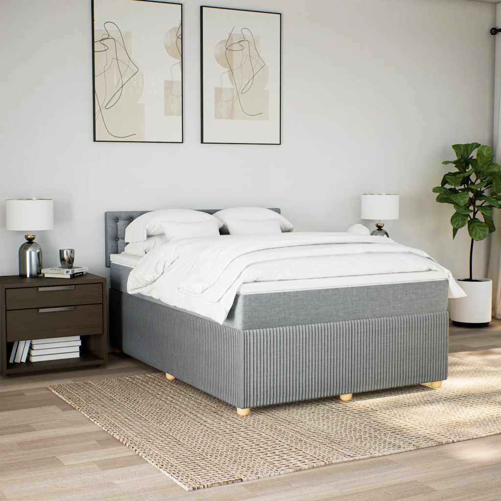 Boxspring met matras stof lichtgrijs 160x200 cm is nu te koop bij PeponiXL, paradijselijk wonen!