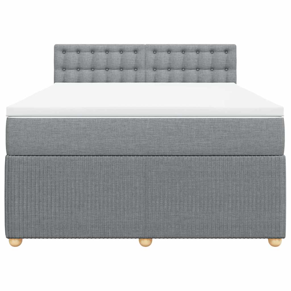 Boxspring met matras stof lichtgrijs 160x200 cm is nu te koop bij PeponiXL, paradijselijk wonen!