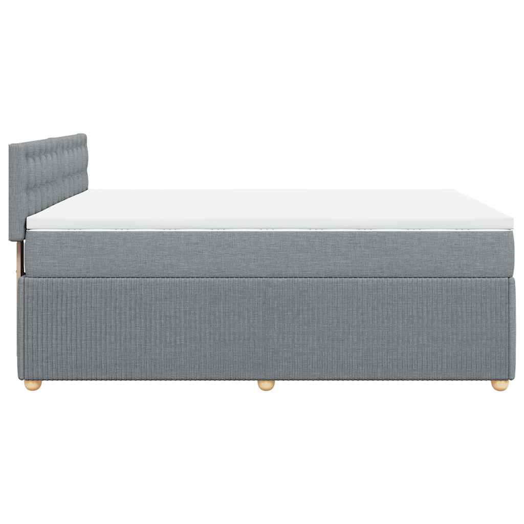 Boxspring met matras stof lichtgrijs 160x200 cm is nu te koop bij PeponiXL, paradijselijk wonen!