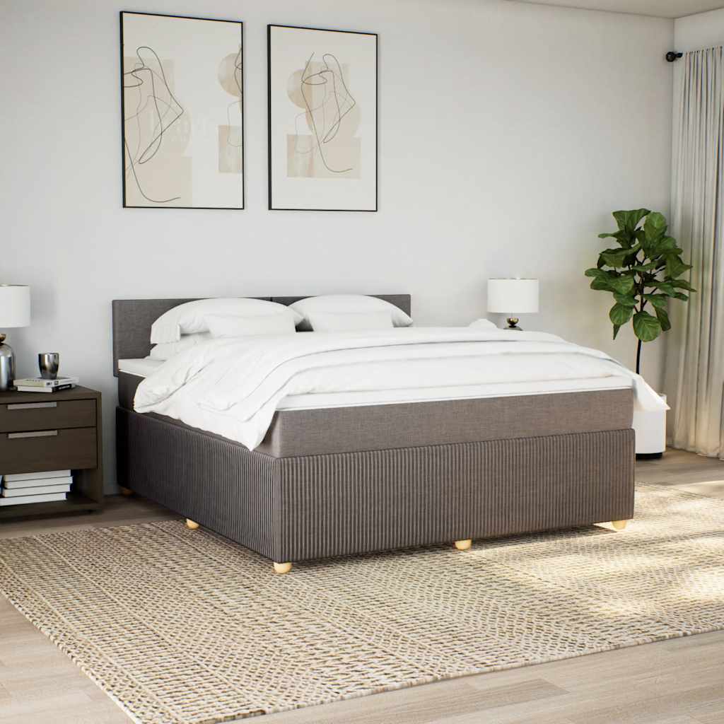 Boxspring met matras stof taupe 180x200 cm is nu te koop bij PeponiXL, paradijselijk wonen!