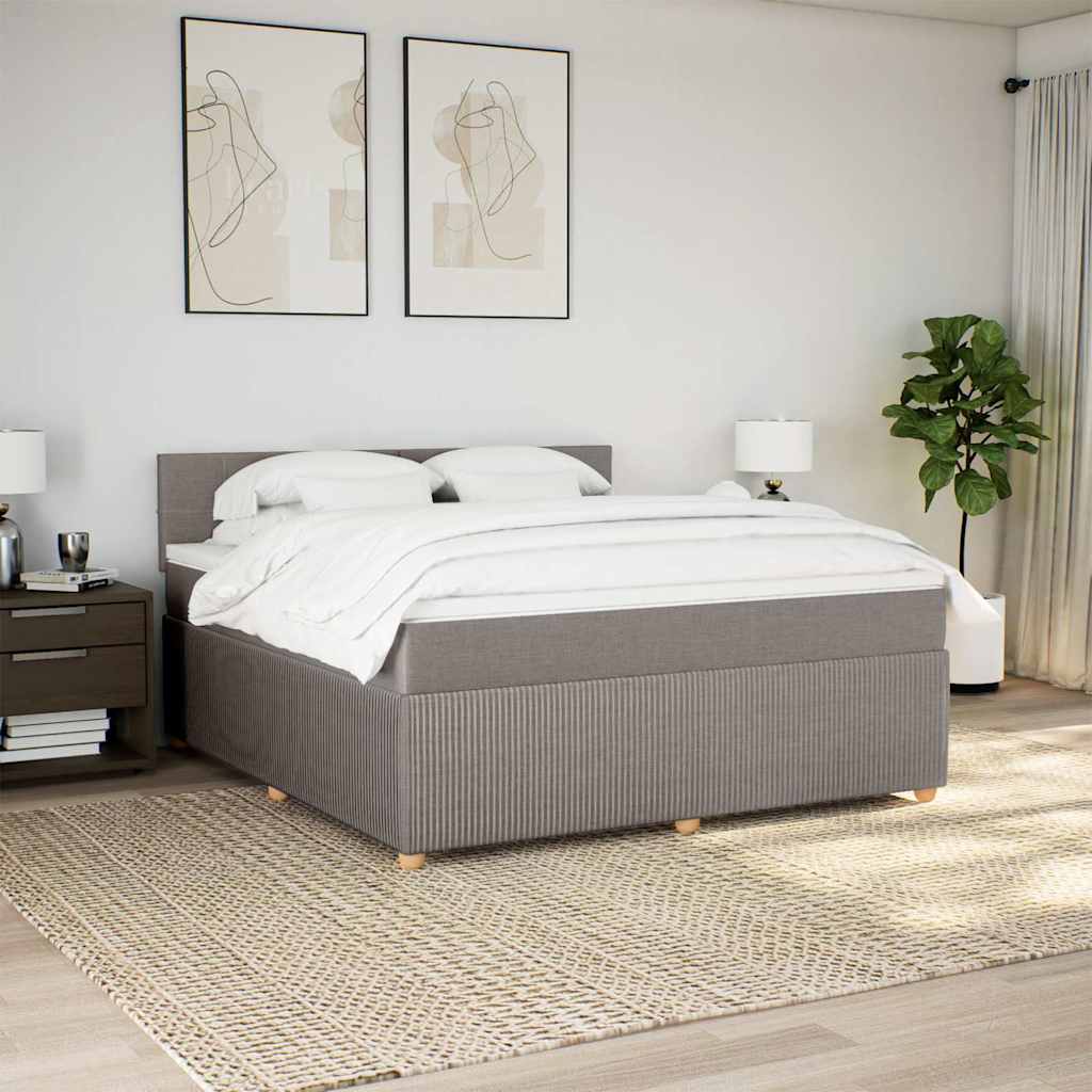 Boxspring met matras stof taupe 180x200 cm is nu te koop bij PeponiXL, paradijselijk wonen!