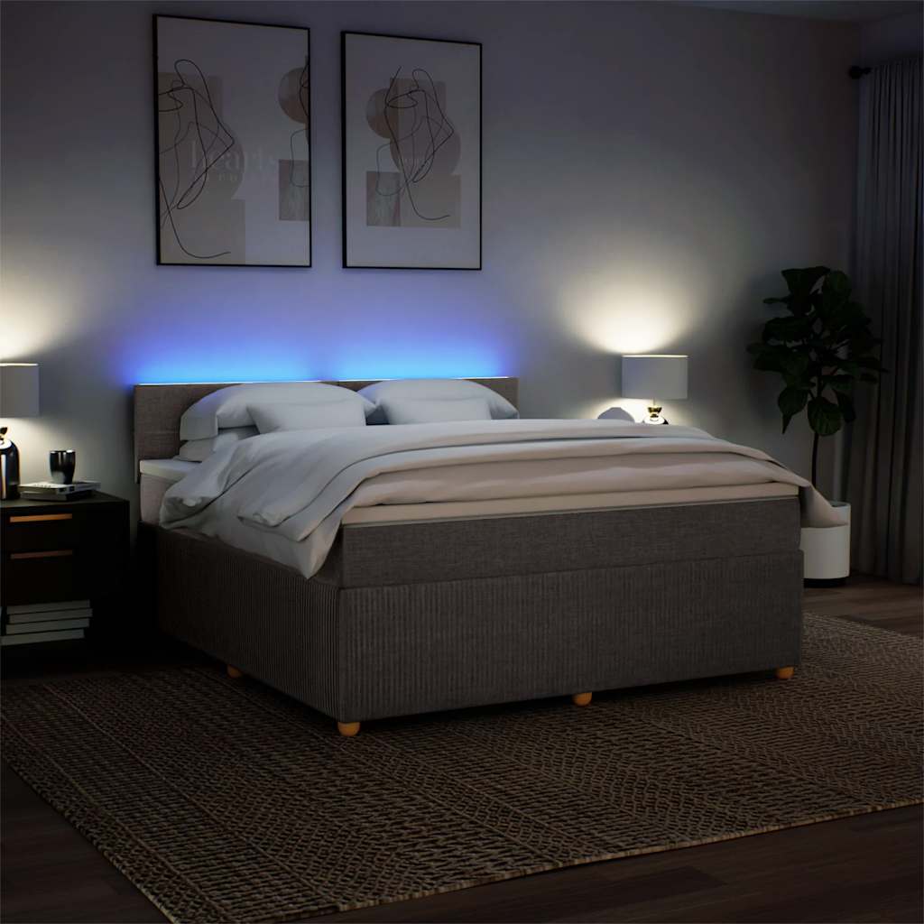 Boxspring met matras stof taupe 180x200 cm is nu te koop bij PeponiXL, paradijselijk wonen!
