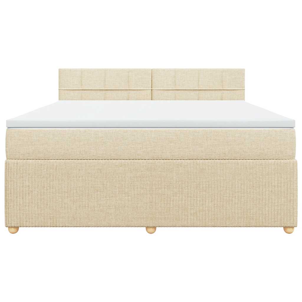 Boxspring met matras stof crèmekleurig 180x200 cm is nu te koop bij PeponiXL, paradijselijk wonen!