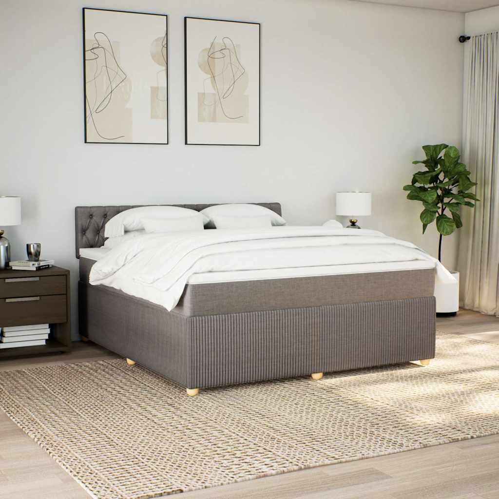 Boxspring met matras stof taupe 180x200 cm is nu te koop bij PeponiXL, paradijselijk wonen!
