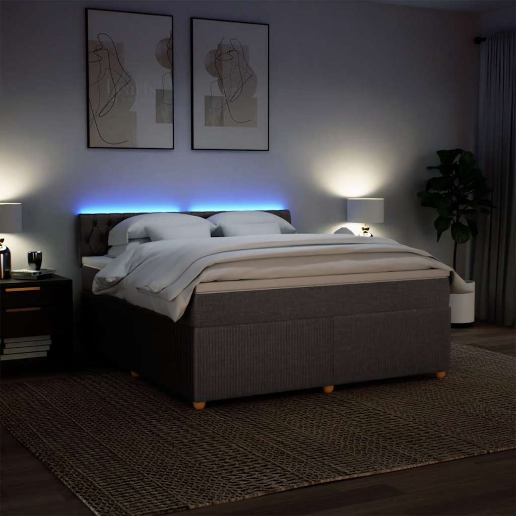 Boxspring met matras stof taupe 180x200 cm is nu te koop bij PeponiXL, paradijselijk wonen!