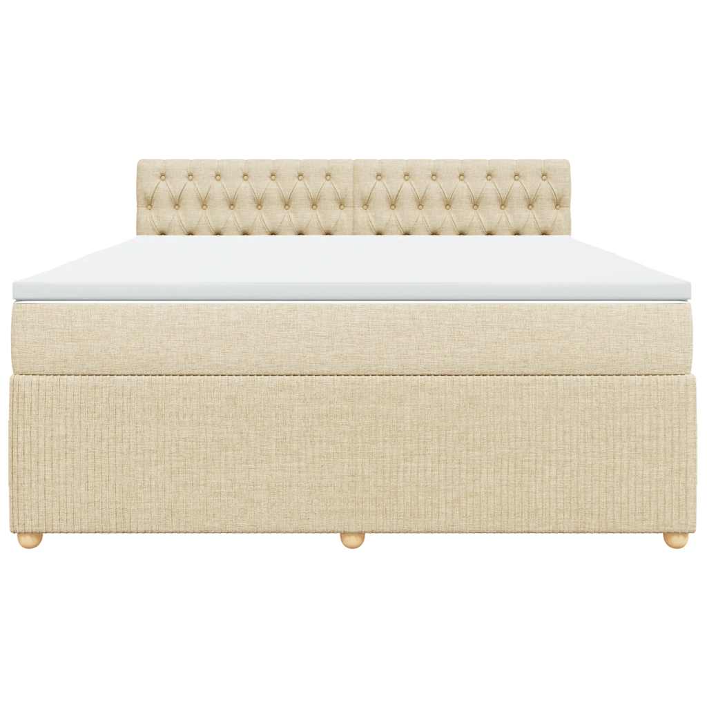 Boxspring met matras stof crèmekleurig 180x200 cm is nu te koop bij PeponiXL, paradijselijk wonen!