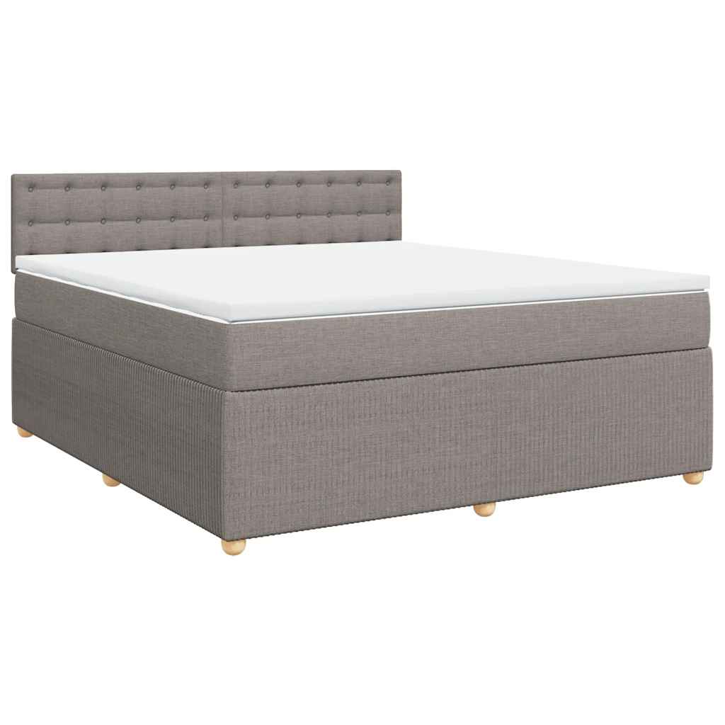 Boxspring met matras stof taupe 180x200 cm is nu te koop bij PeponiXL, paradijselijk wonen!