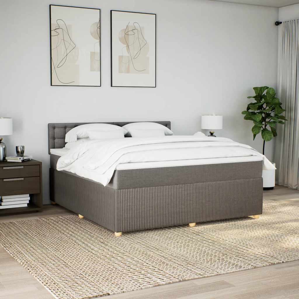 Boxspring met matras stof taupe 180x200 cm is nu te koop bij PeponiXL, paradijselijk wonen!