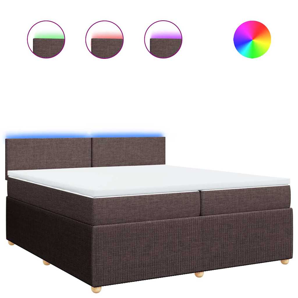 Boxspring met matras stof donkerbruin 200x200 cm is nu te koop bij PeponiXL, paradijselijk wonen!