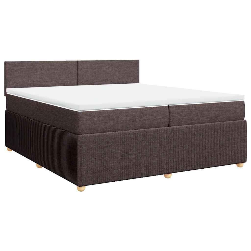 Boxspring met matras stof donkerbruin 200x200 cm is nu te koop bij PeponiXL, paradijselijk wonen!