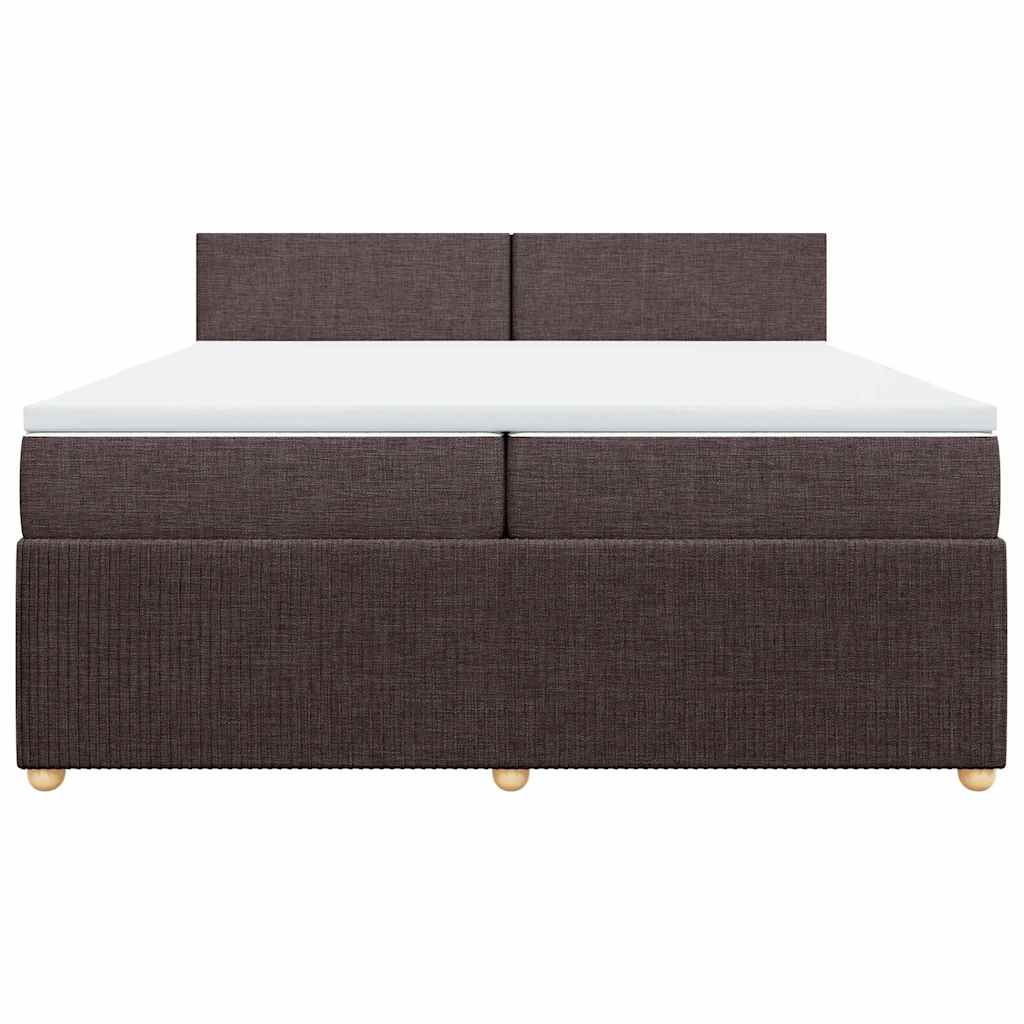 Boxspring met matras stof donkerbruin 200x200 cm is nu te koop bij PeponiXL, paradijselijk wonen!