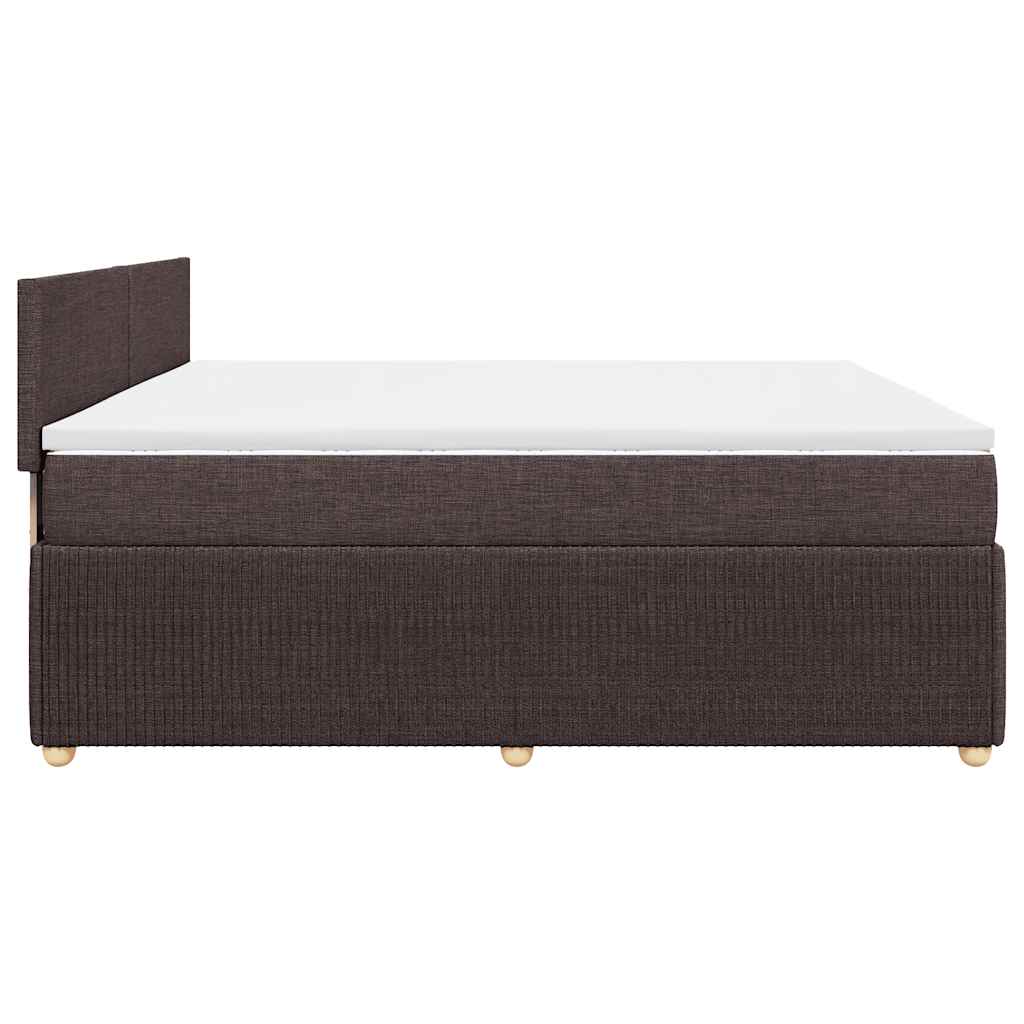 Boxspring met matras stof donkerbruin 200x200 cm is nu te koop bij PeponiXL, paradijselijk wonen!