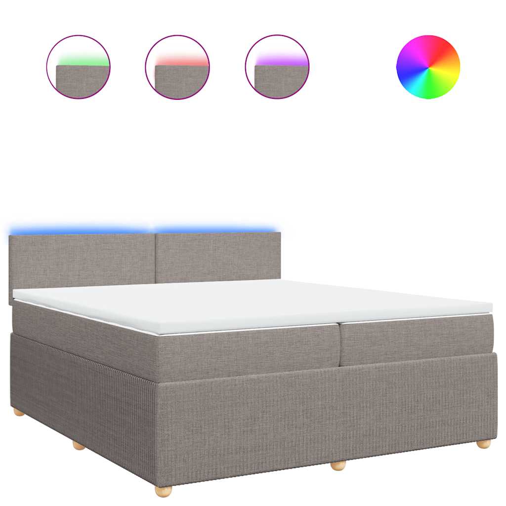 Boxspring met matras stof taupe 200x200 cm is nu te koop bij PeponiXL, paradijselijk wonen!