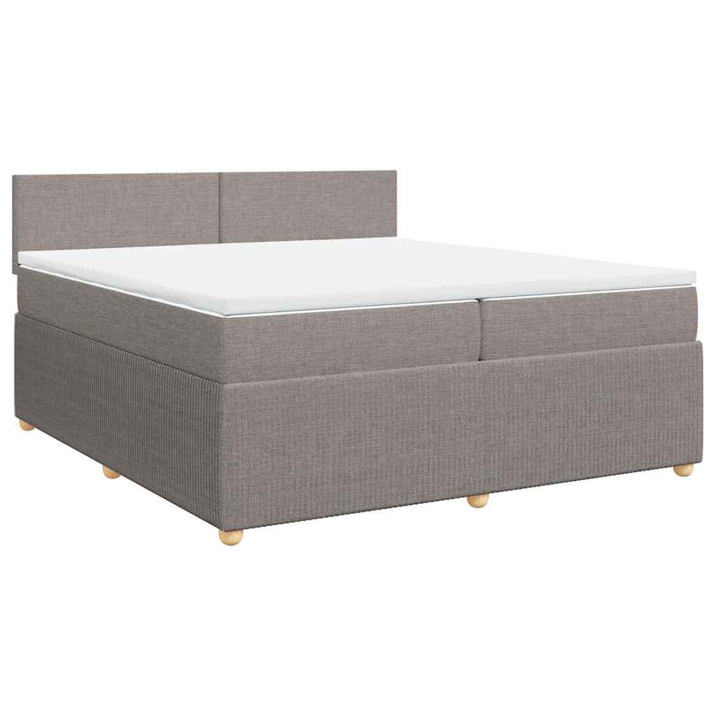 Boxspring met matras stof taupe 200x200 cm is nu te koop bij PeponiXL, paradijselijk wonen!