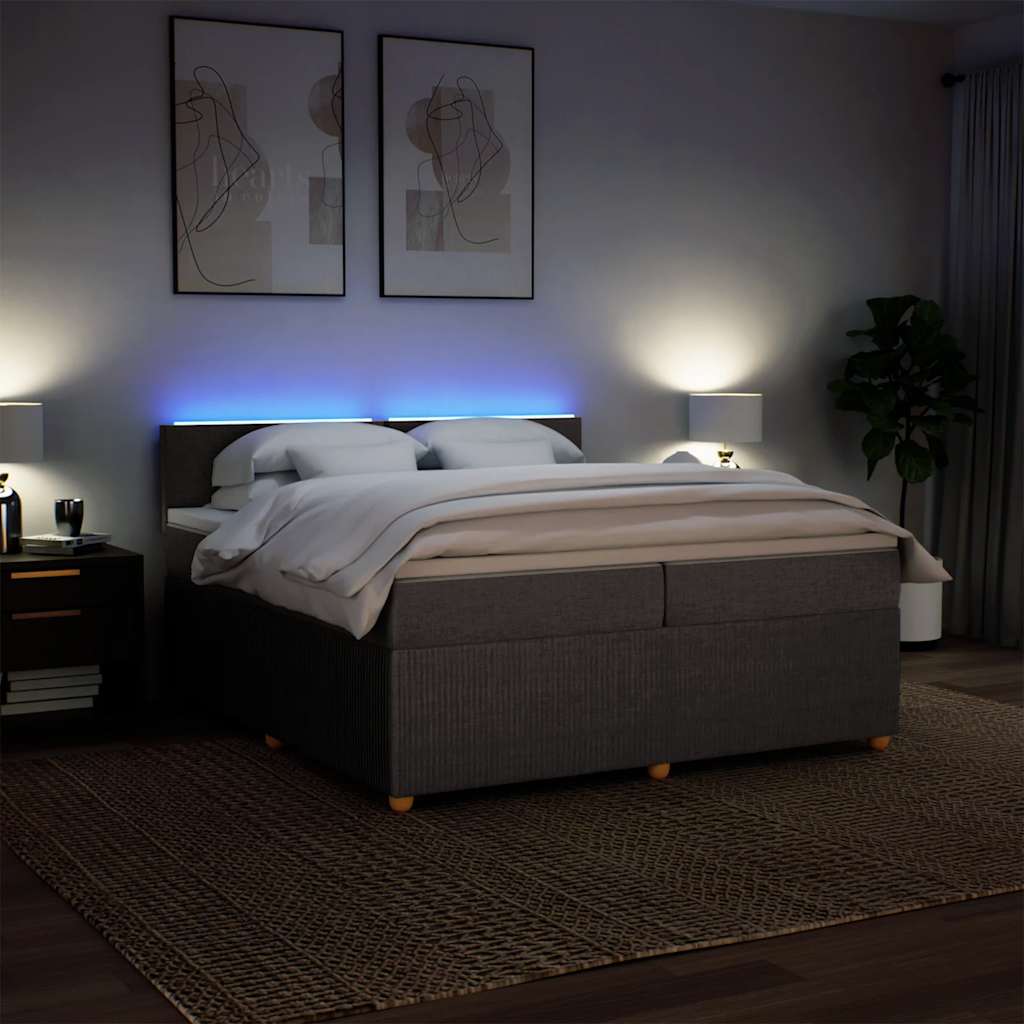 Boxspring met matras stof taupe 200x200 cm is nu te koop bij PeponiXL, paradijselijk wonen!