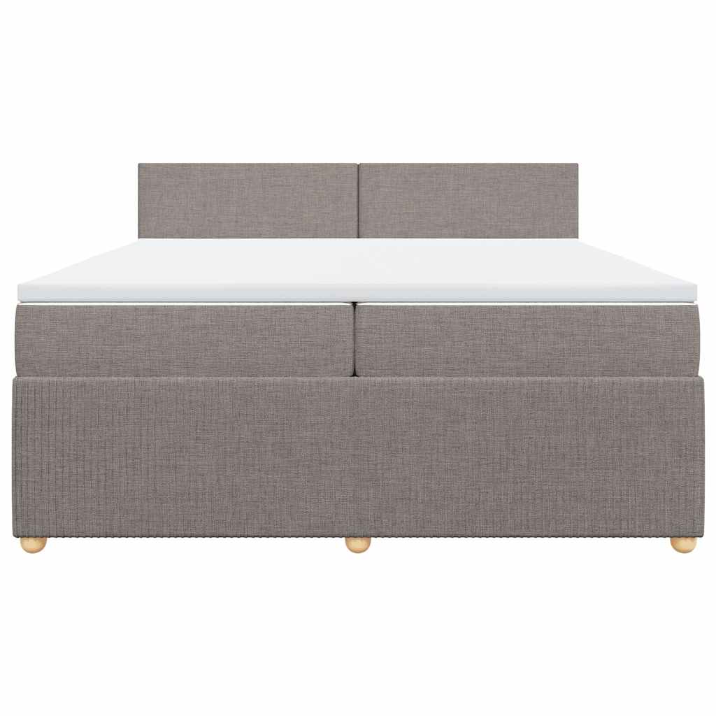 Boxspring met matras stof taupe 200x200 cm is nu te koop bij PeponiXL, paradijselijk wonen!