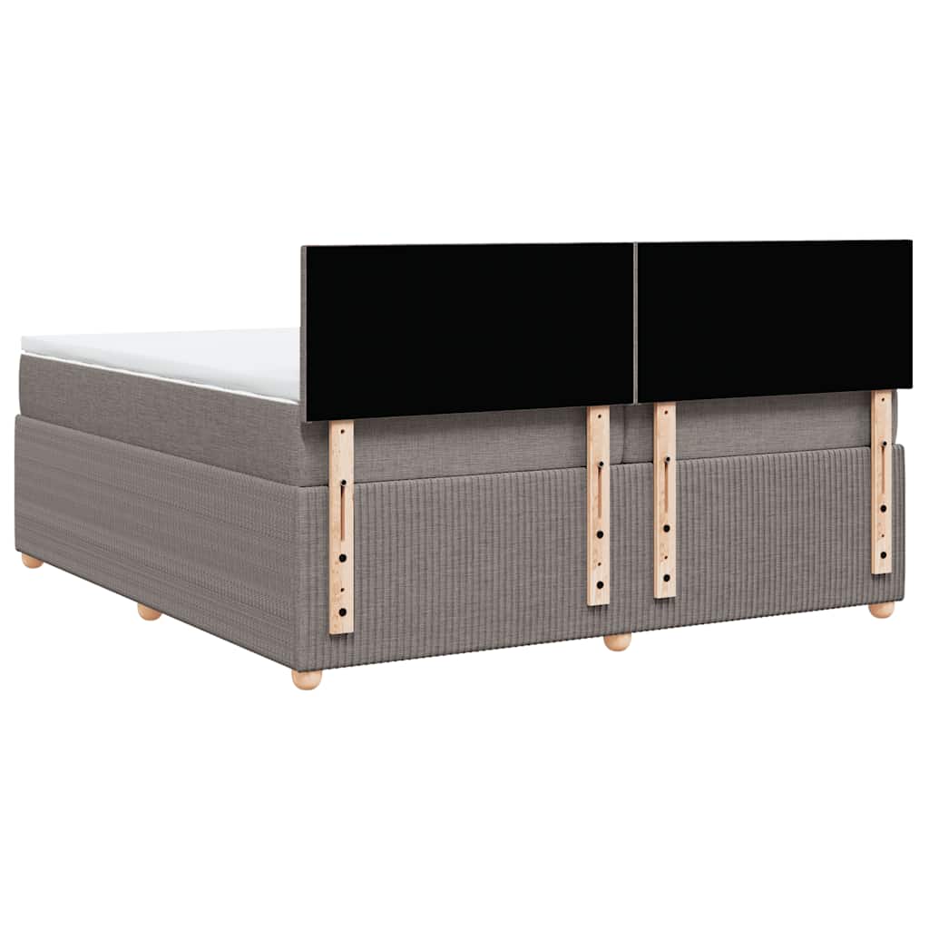 Boxspring met matras stof taupe 200x200 cm is nu te koop bij PeponiXL, paradijselijk wonen!