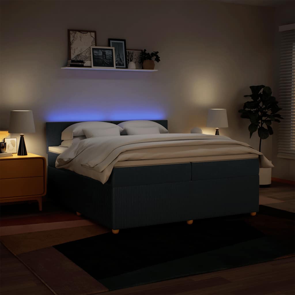 Boxspring met matras stof blauw 200x200 cm is nu te koop bij PeponiXL, paradijselijk wonen!