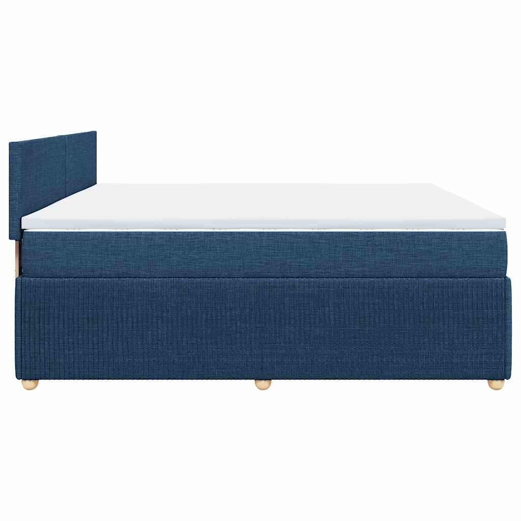 Boxspring met matras stof blauw 200x200 cm is nu te koop bij PeponiXL, paradijselijk wonen!