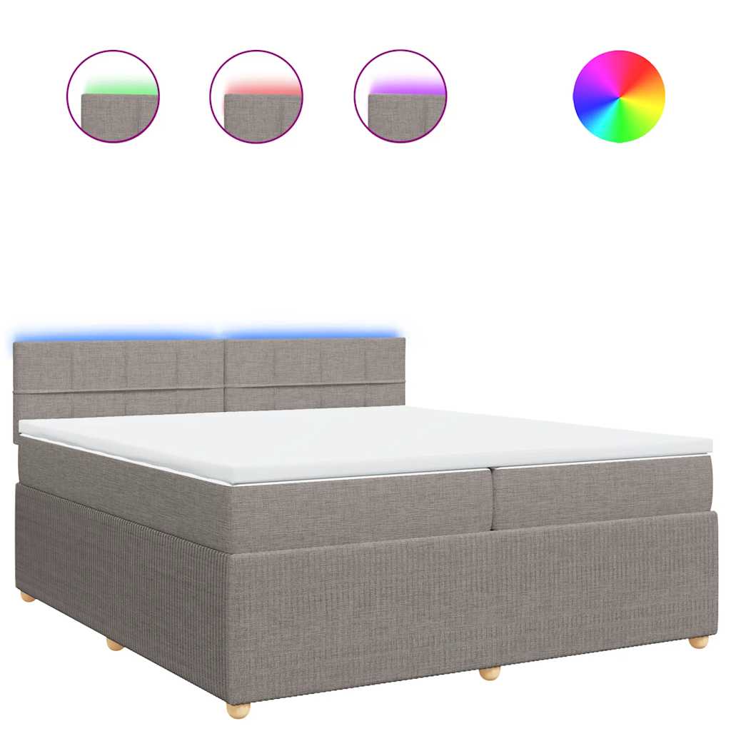Boxspring met matras stof taupe 200x200 cm is nu te koop bij PeponiXL, paradijselijk wonen!