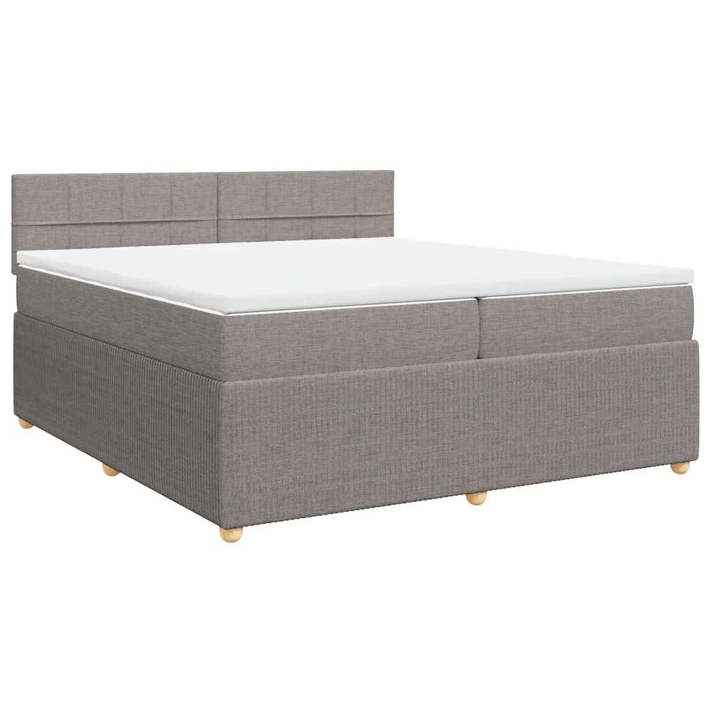 Boxspring met matras stof taupe 200x200 cm is nu te koop bij PeponiXL, paradijselijk wonen!