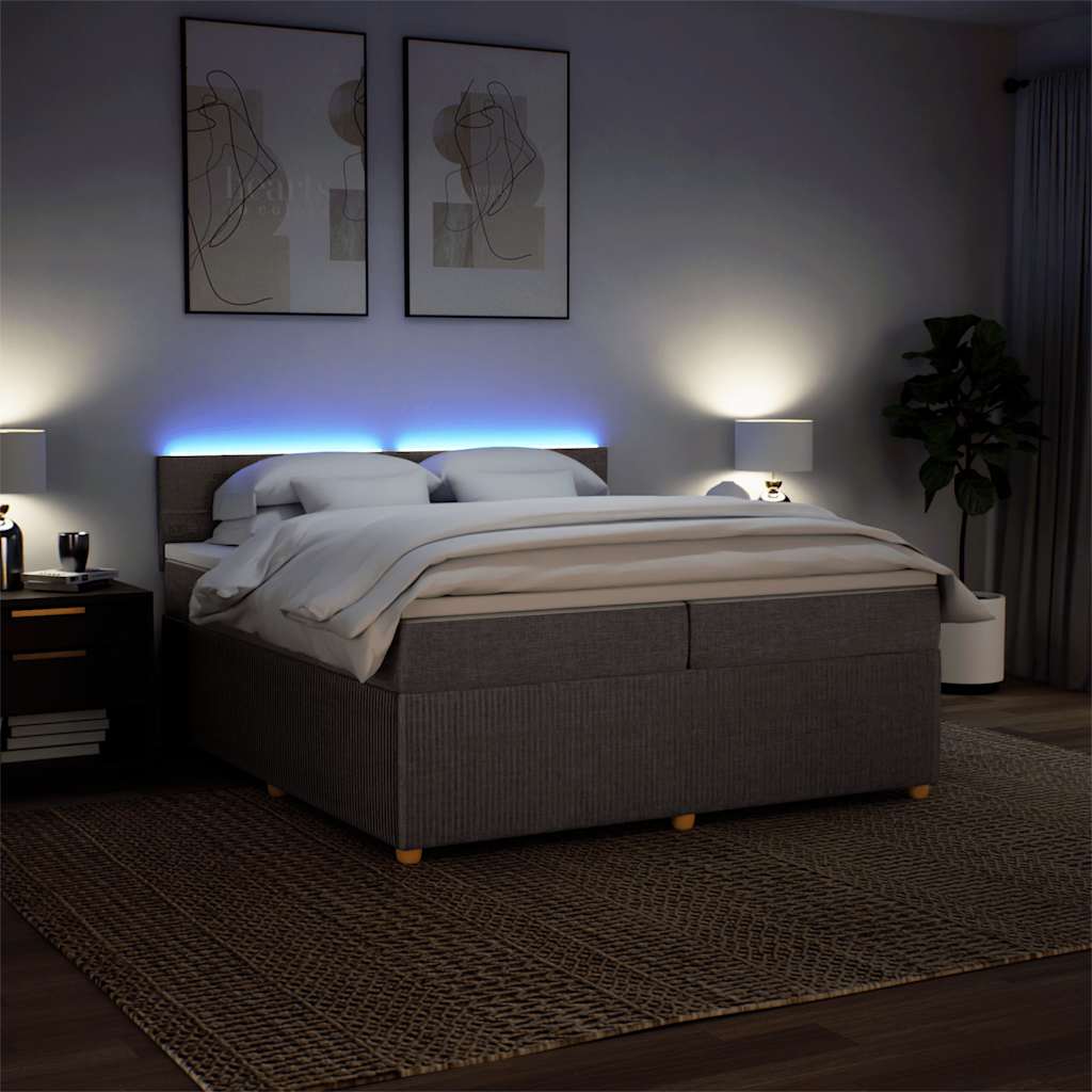 Boxspring met matras stof taupe 200x200 cm is nu te koop bij PeponiXL, paradijselijk wonen!