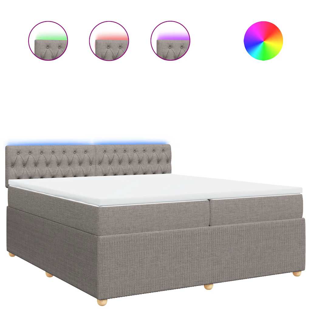 Boxspring met matras stof taupe 200x200 cm is nu te koop bij PeponiXL, paradijselijk wonen!