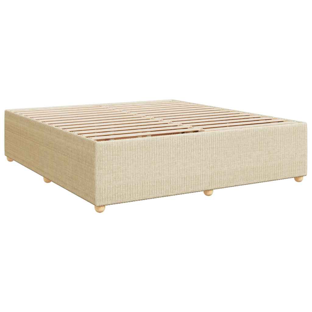 Boxspring met matras stof crèmekleurig 200x200 cm is nu te koop bij PeponiXL, paradijselijk wonen!
