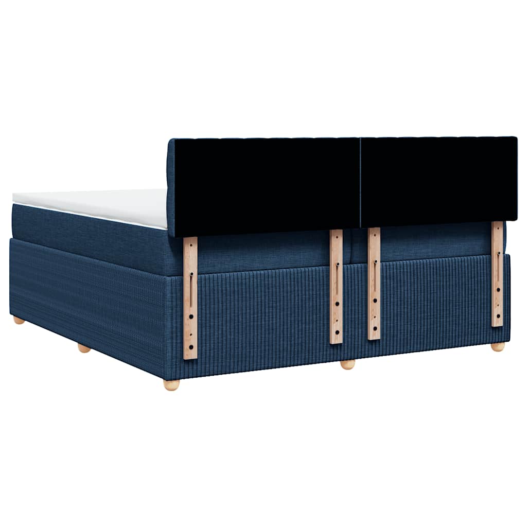Boxspring met matras stof blauw 200x200 cm is nu te koop bij PeponiXL, paradijselijk wonen!