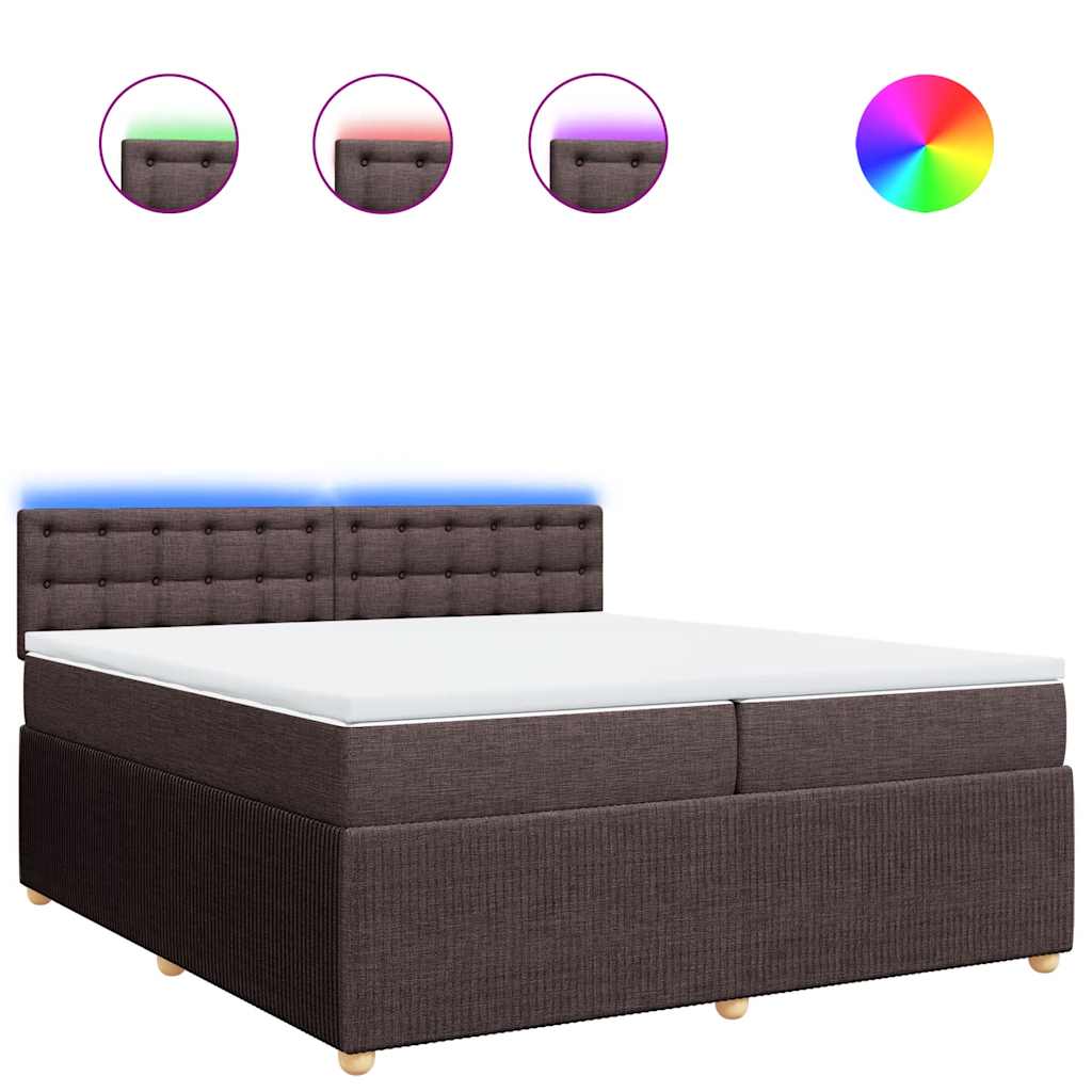 Boxspring met matras stof donkerbruin 200x200 cm is nu te koop bij PeponiXL, paradijselijk wonen!